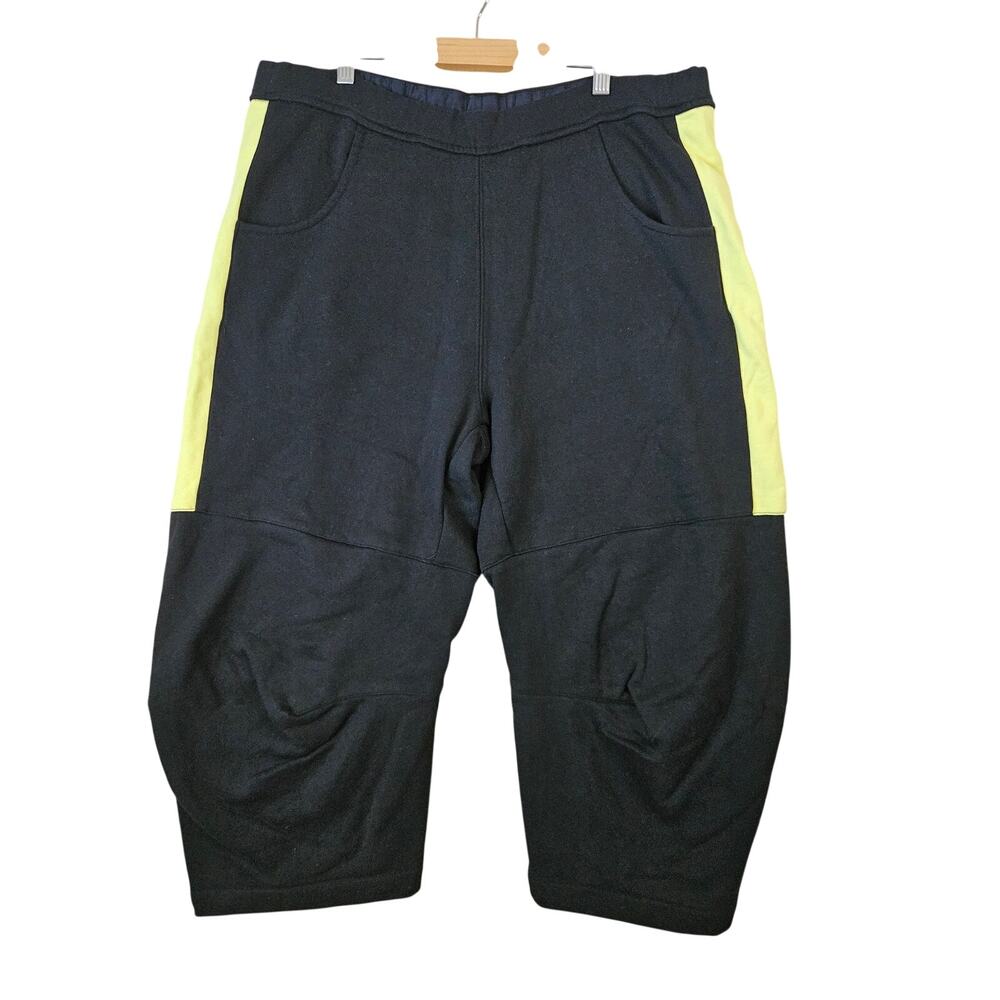 Roucha Penn Sport XL Yellow Stripe Black Colorblock Sweatpant Barrel Leg Short D